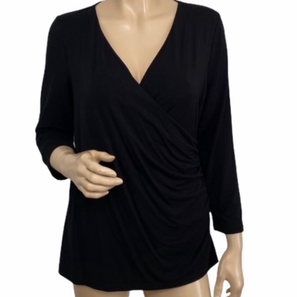 Talbots Black Long Sleeve Top Medium